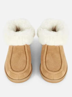 Faux Fur Lined Moccasin Slippers