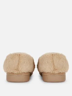 Faux Fur Lined Moccasin Slippers