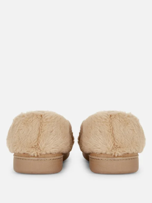 Faux Fur Lined Moccasin Slippers