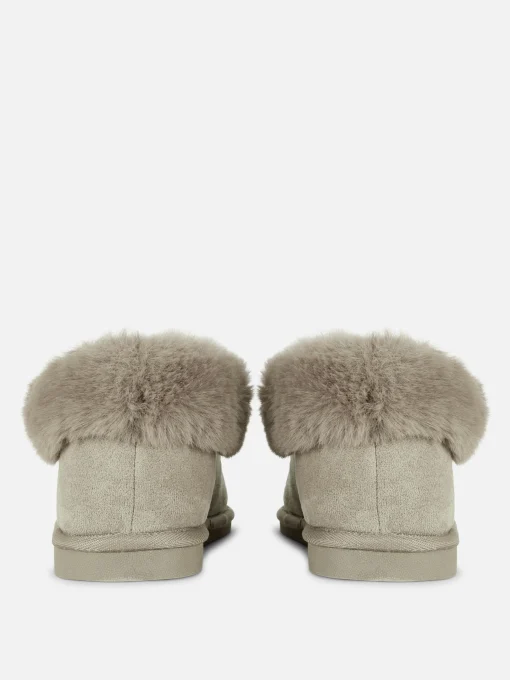 Faux Fur Lined Moccasin Slippers