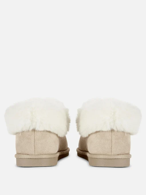 Faux Fur Lined Moccasin Slippers