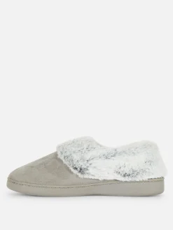 Faux Fur Lined Moccasin Slippers