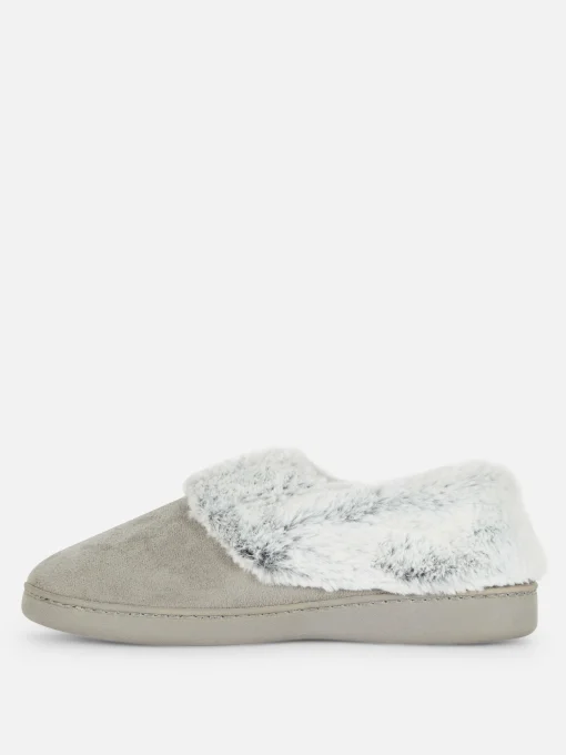 Faux Fur Lined Moccasin Slippers