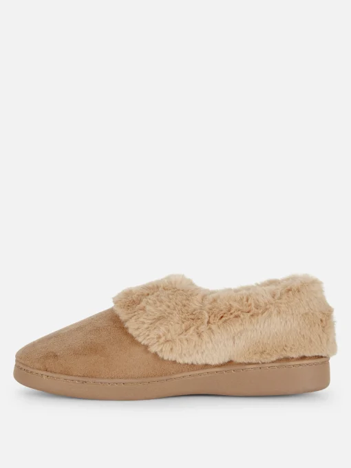 Faux Fur Lined Moccasin Slippers