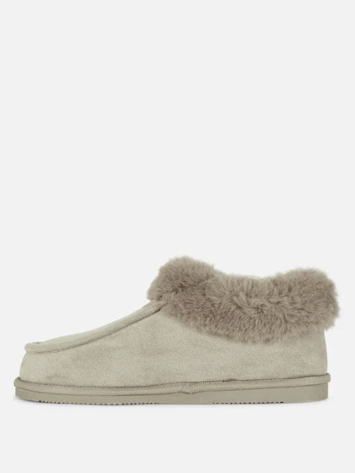 Faux Fur Lined Moccasin Slippers