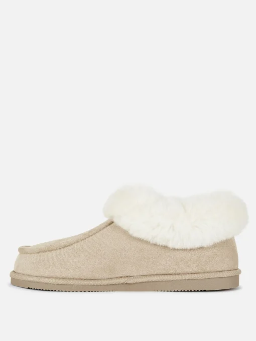 Faux Fur Lined Moccasin Slippers