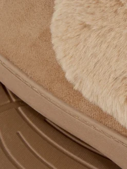 Faux Fur Lined Moccasin Slippers
