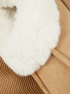 Faux Fur Lined Moccasin Slippers