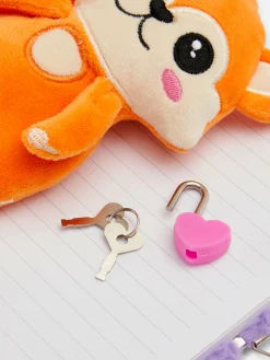Faux Fur Notebook With Plush Toy