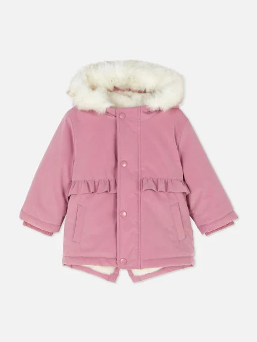Faux Fur Parka Coat