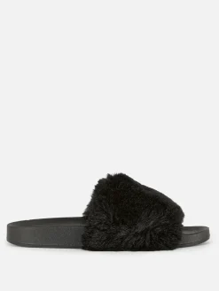 Faux Fur Slides