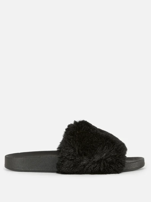 Faux Fur Slides