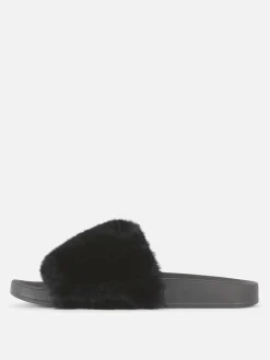 Faux Fur Slides