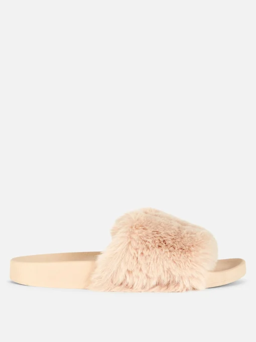 Faux Fur Slides