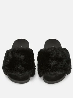 Faux Fur Slides