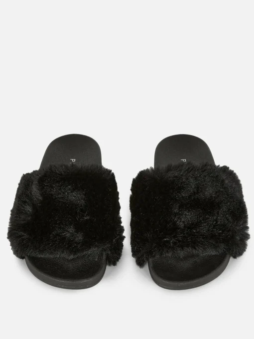 Faux Fur Slides