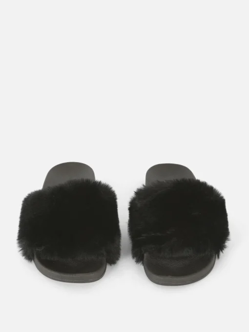 Faux Fur Slides