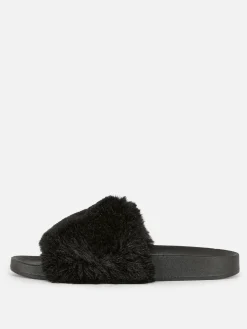 Faux Fur Slides