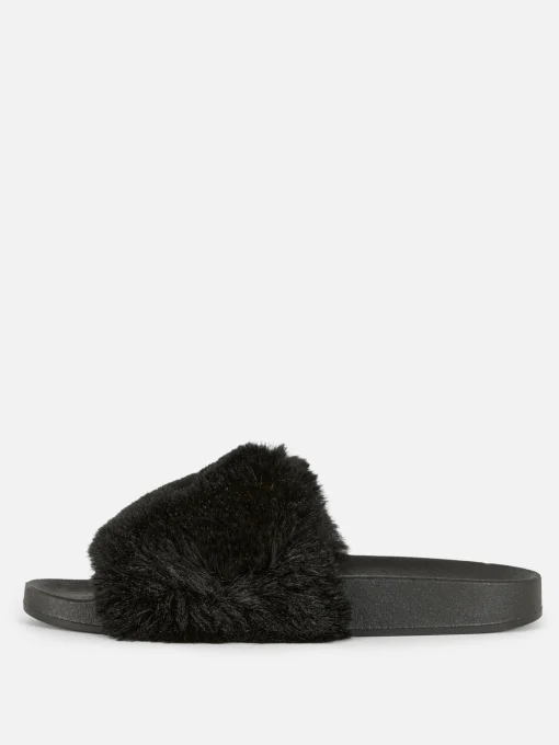 Faux Fur Slides