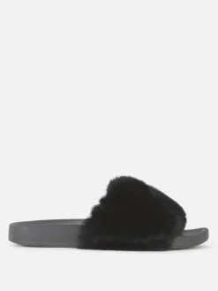 Faux Fur Slides