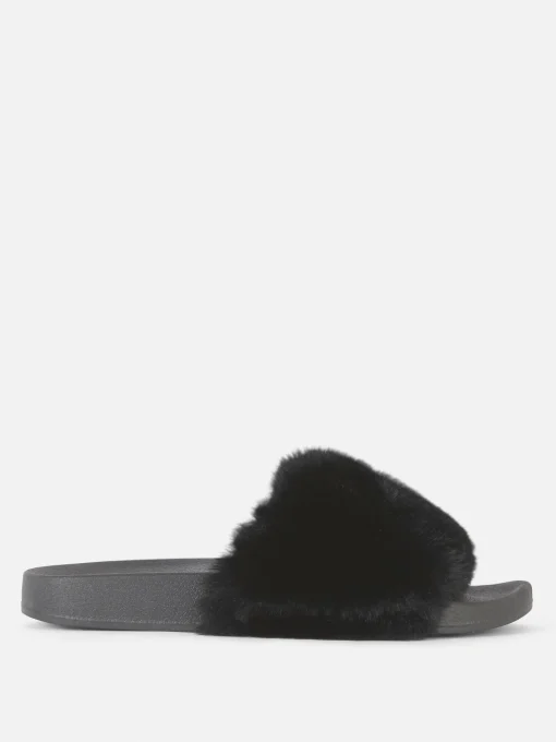 Faux Fur Slides