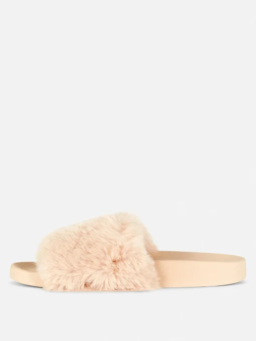 Faux Fur Slides