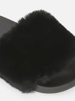 Faux Fur Slides