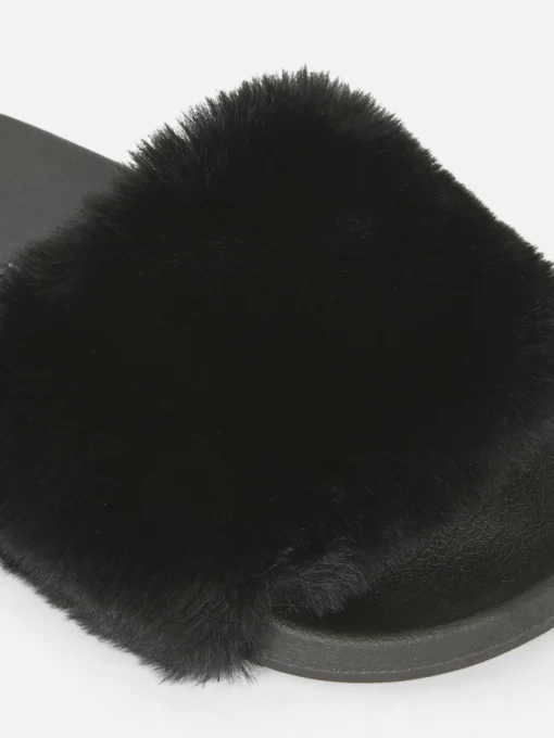 Faux Fur Slides
