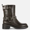 Faux Leather Biker Boots