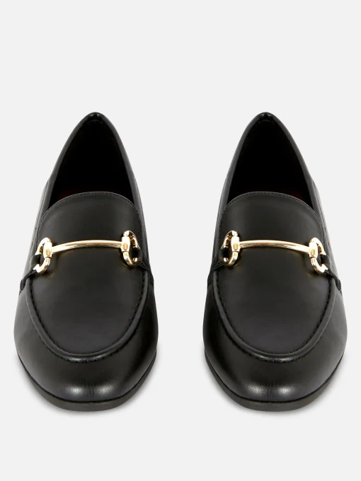 Faux Leather Buckle Loafers
