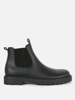 Faux Leather Chelsea Boots