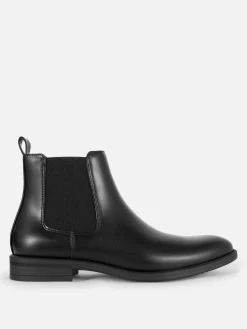 Faux Leather Chelsea Boots
