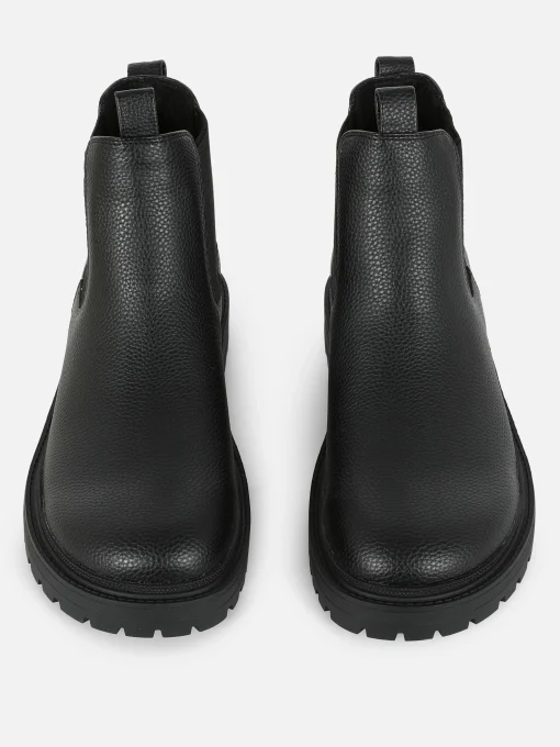 Faux Leather Chelsea Boots