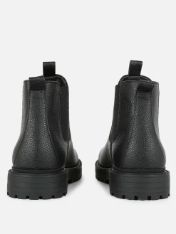 Faux Leather Chelsea Boots