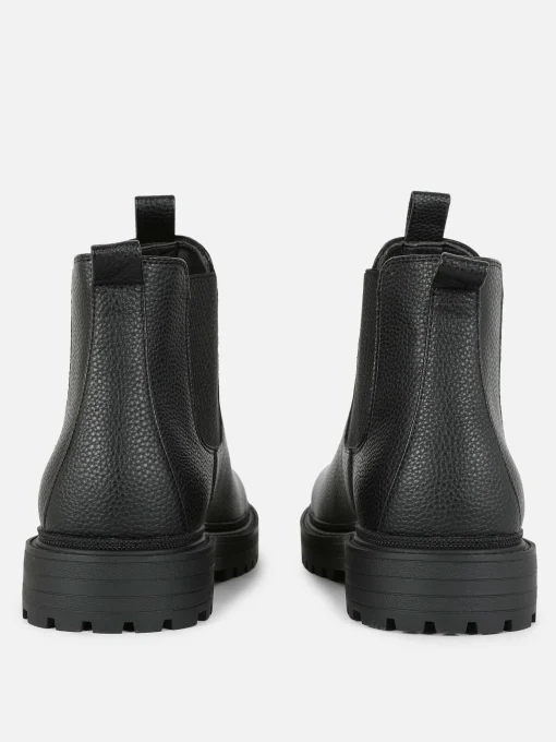 Faux Leather Chelsea Boots