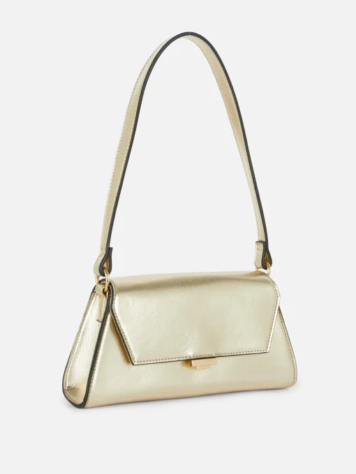Faux Leather Flap Over Shoulder Bag