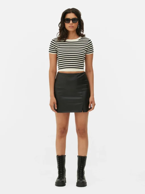 Faux Leather Mini Skirt