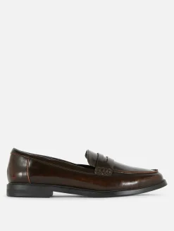 Faux Leather Penny Loafers