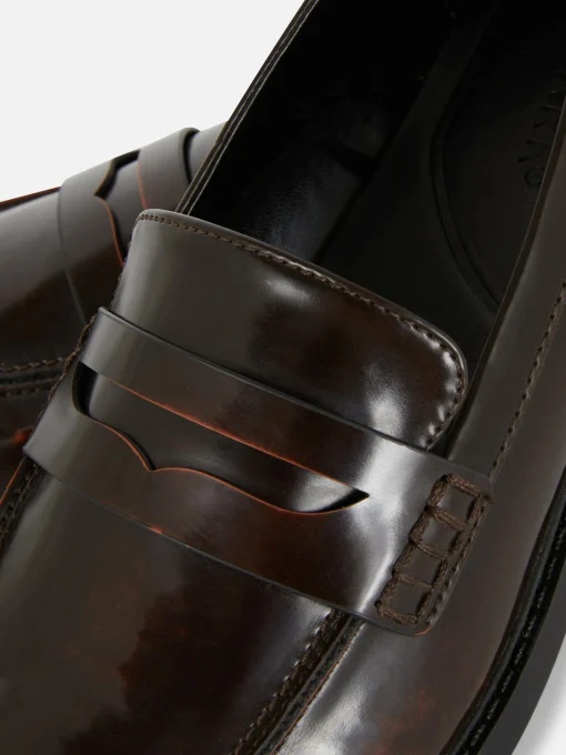 Faux Leather Penny Loafers