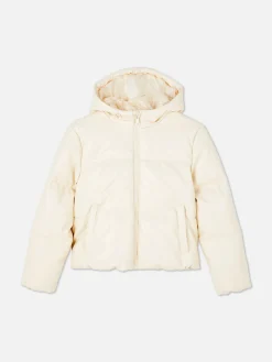Faux Leather Puffer Jacket
