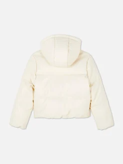 Faux Leather Puffer Jacket