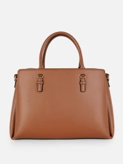 Faux Leather Removable Pouch Tote