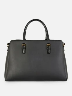 Faux Leather Removable Pouch Tote