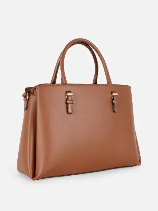 Faux Leather Removable Pouch Tote