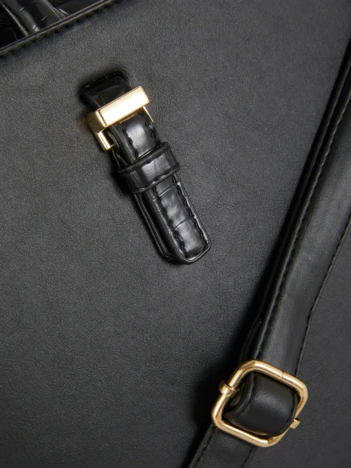 Faux Leather Removable Pouch Tote