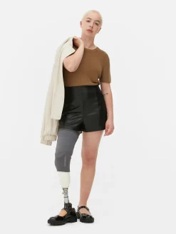 Faux Leather Shorts