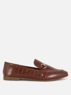 Faux Leather Snaffle Loafers