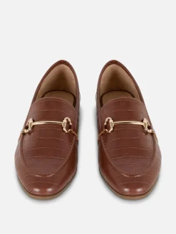 Faux Leather Snaffle Loafers