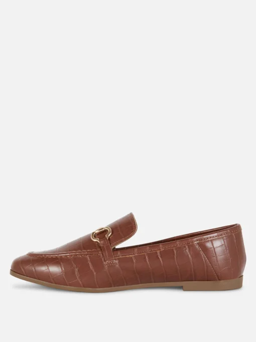Faux Leather Snaffle Loafers