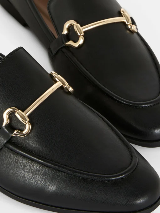 Faux Leather Snaffle Loafers